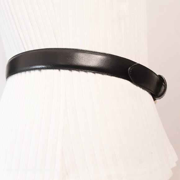 Liz Claiborne Black Belt Womens Medium Waist Fullgrain Semi Aniline Leather - Picture 4 of 13